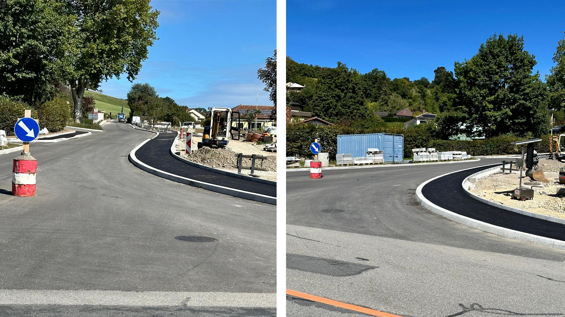 Moudon route Yverdon pose enrobé