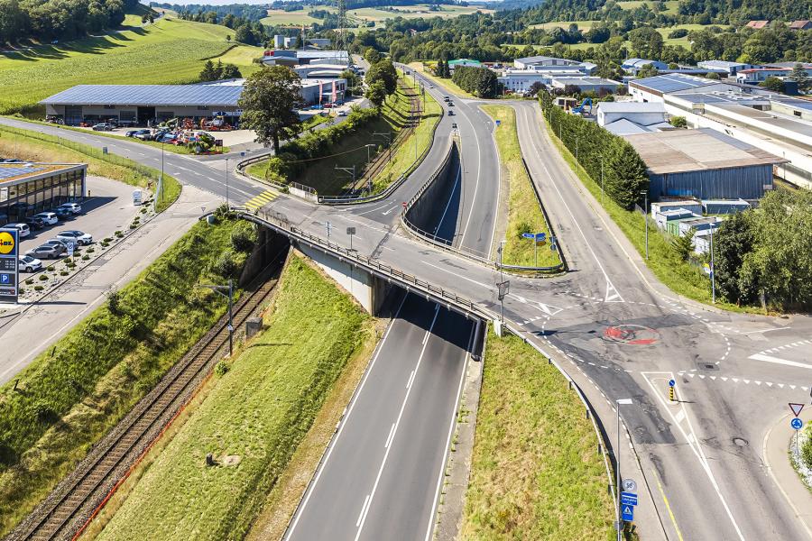 Vue aérienne de la jonction sud